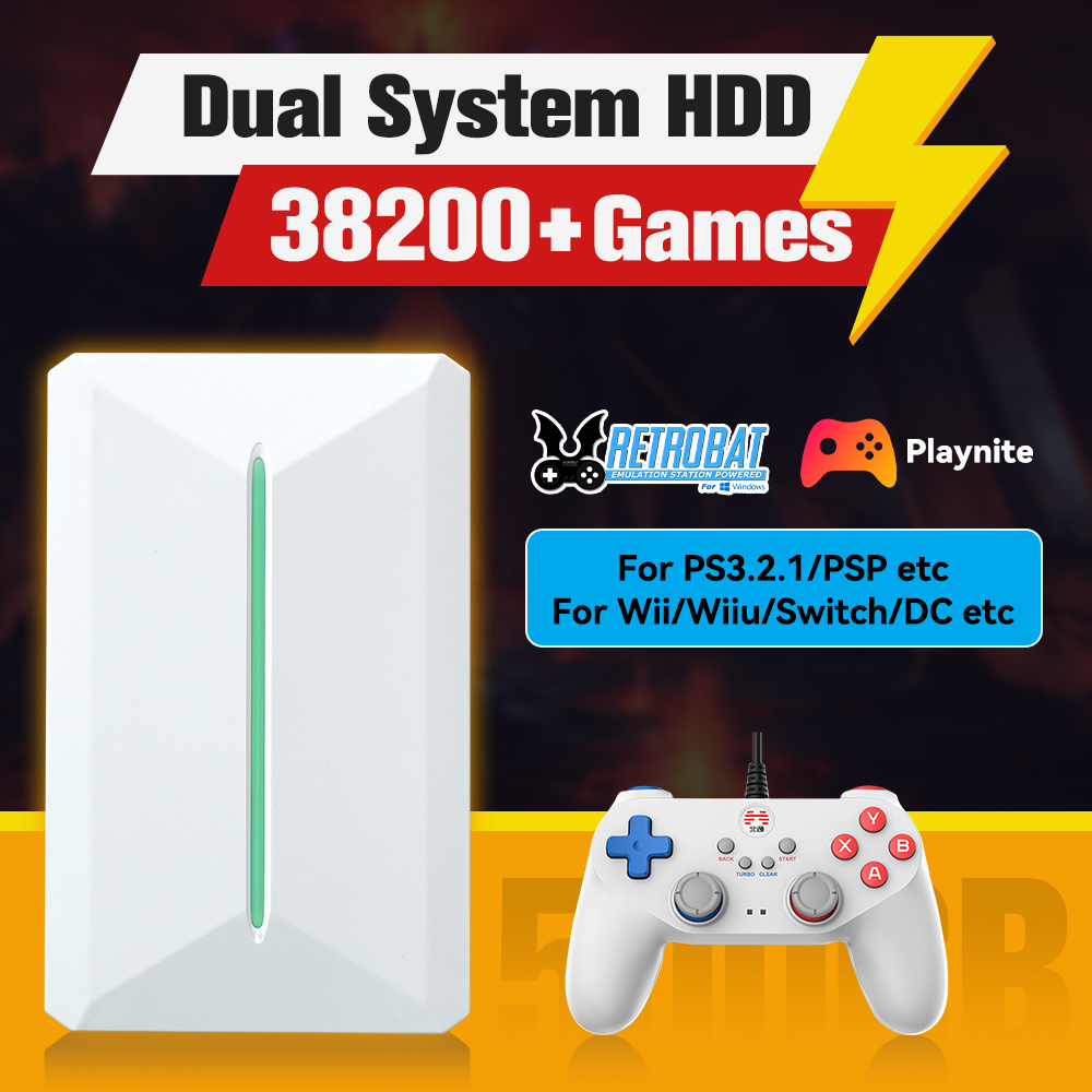 Gaming Console Chinese - Retrobat&Playnite System HDD Retro-Spielekonsole für PS3/PS2/WIIU/WII/Switch/MAME