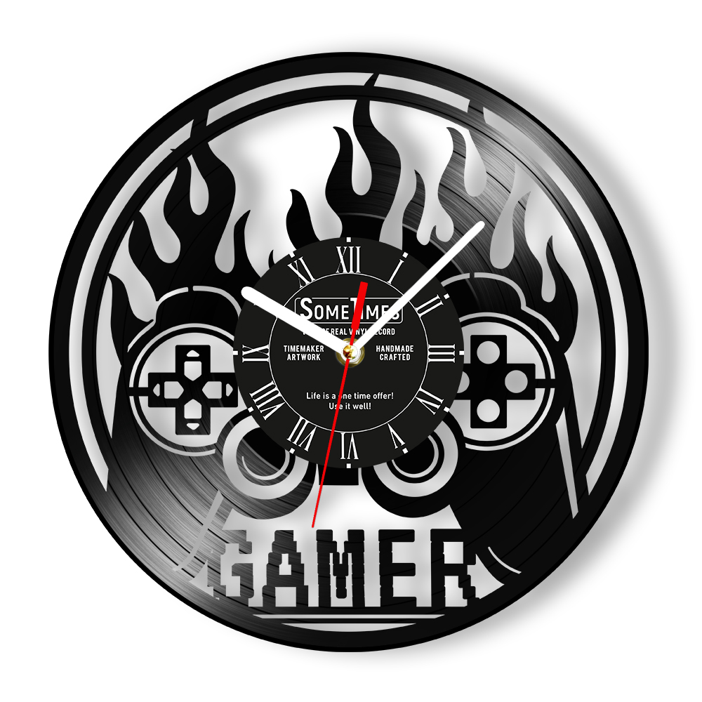 Gaming Console Names - Spielkonsolen-Wanduhr mit individuellem Gamer-Namen aus Vinyl-Schallplatten